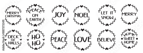 christmas ornaments rounds vector design