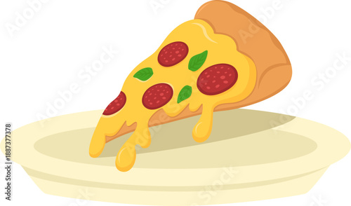 Pepperoni Pizza Slice Plate