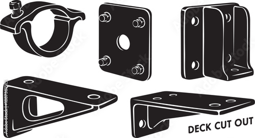 Metal deck mounting bracket hardware set for construction projects