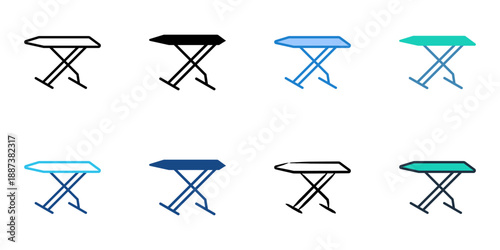 Ironing board icons set multiple style collection. Editable stroke 
