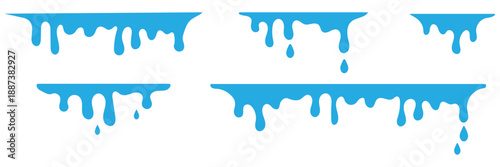 Ink drip and blob paint, splatter and splash set. Black dripping ink. ink seamless pattern. Liquids dripping paint drop. Various dripping black paint