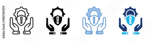 Risk management icon set multiple style collection