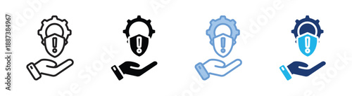 Risk management icon set multiple style collection