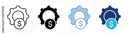 Asset management icon set multiple style collection