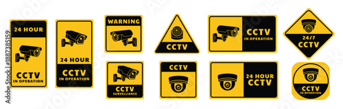  cctv security camera sticker vector image 