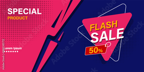 Flash sale discount banner template promotion