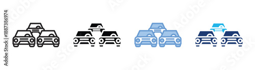 Cars icon set multiple style collection