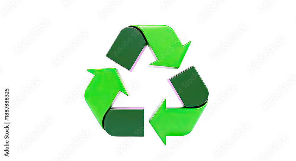 Obraz premium 3D Green Recycling Symbol