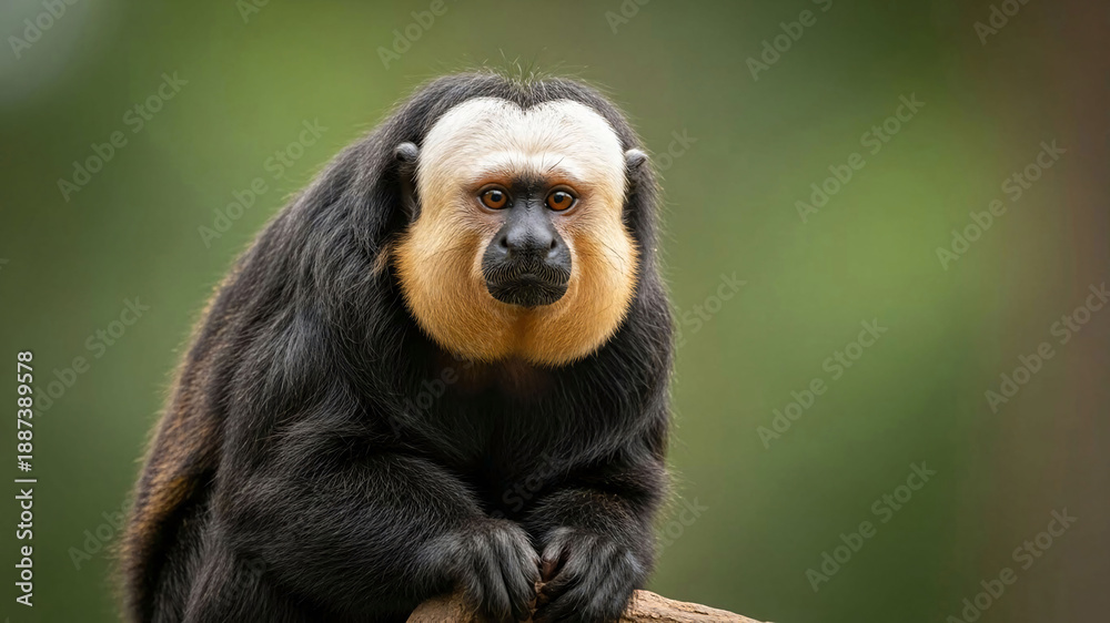 Obraz premium Close-up of a charming golden lion tamarin monkey looking curiously ahead