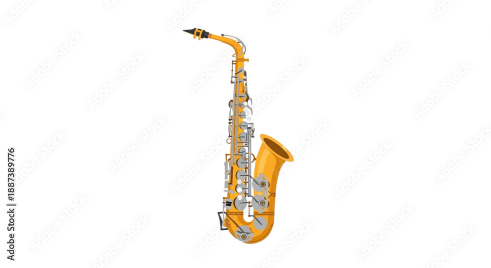 Naklejka premium saxophone isolated on white