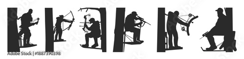 bow hunter silhouette art 