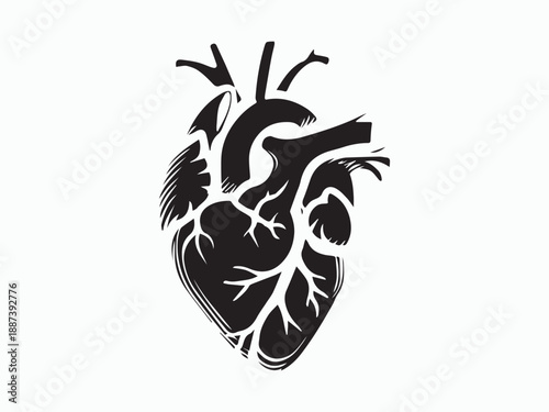 single lung vector with black and white icon colors on a white background, square canvas shape