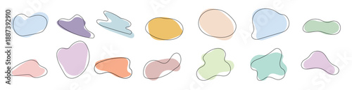 colorful flat bohemian soft color aesthetic blob amoeba