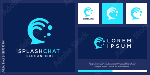 Splash chat logo design template.