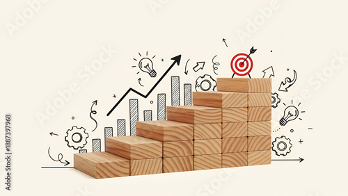 Ascending Growth: Strategic Staircase to Success and Momentum

