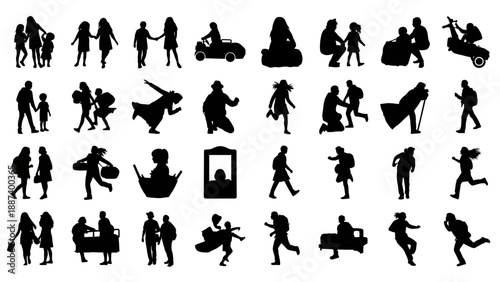 Silhouette of person with flying paper planes vector illustration, success and ambition concept flat design