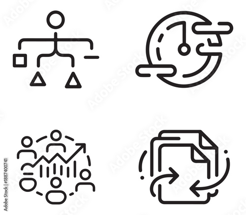 Simple visual representation of an organizational structure or hierarchical flow