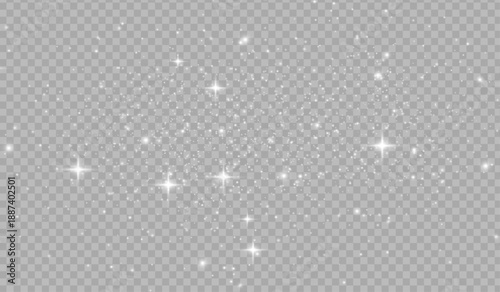 Snowflakes falling decoration isolated background. White snow flying on transparent