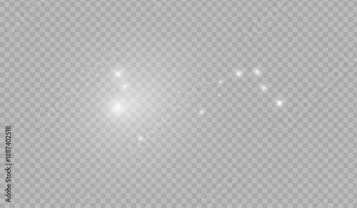 Snowflakes falling decoration isolated background. White snow flying on transparent