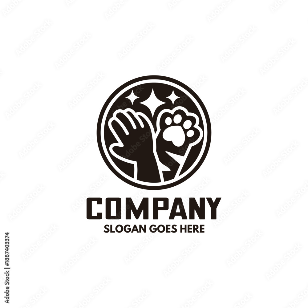 Fototapeta premium Pet care badge logo design