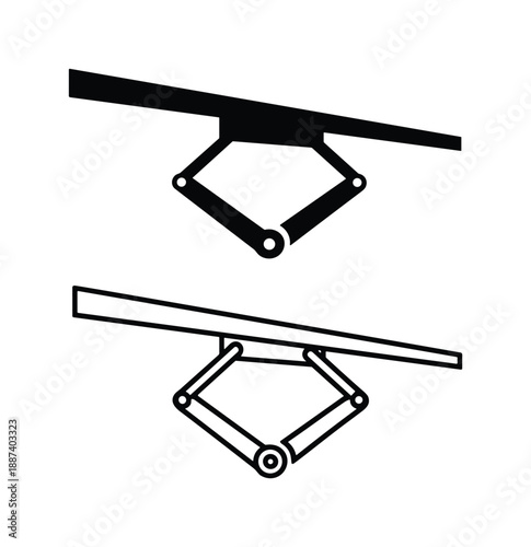 Scissor jack vector illustration, car jack lifting mechanism design