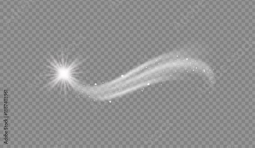 Light glow effect stars bursts with sparkles isolated on transparent background. Stock royalty free vector illustration. PNG