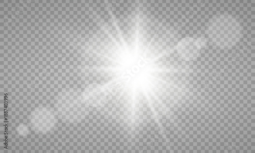 sunlight special lens flare light effect. PNG. Vector illustration transparent
