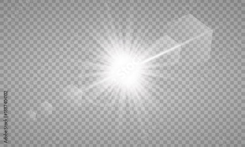 sunlight special lens flare light effect. PNG. Vector illustration transparent