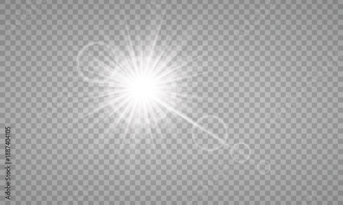 sunlight special lens flare light effect. PNG. Vector illustration transparent
