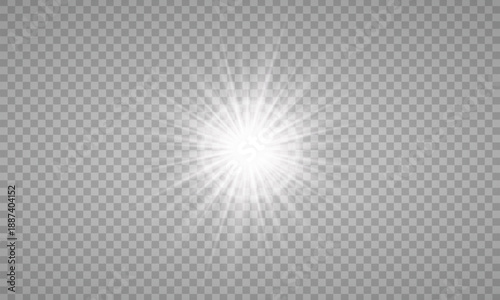 sunlight special lens flare light effect. PNG. Vector illustration transparent
