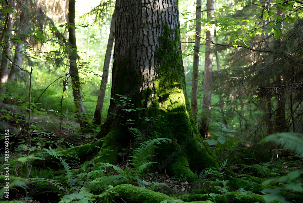 Fototapeta premium Enigmatic forest element perfect for fantasy-tinged nature, textures, and environmental storytelling.