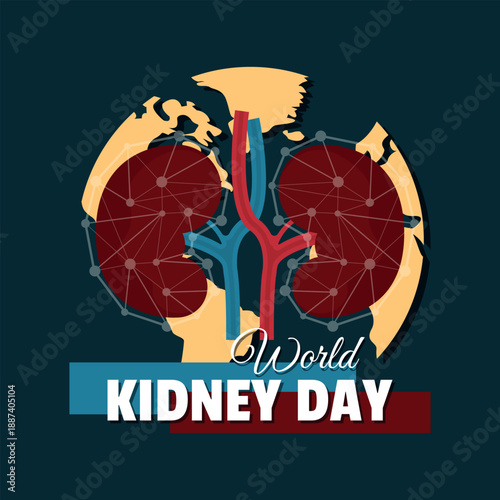 World Kidney Day Poster. Protection for the kidneys