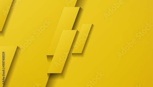 Abstract Yellow Geometric Shapes Background with Shadows.