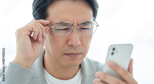 Tapety artystyczne 老眼でスマホの文字が見にくい中年