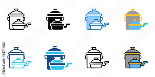 Cookware icons set multiple style collection. Editable stroke 
