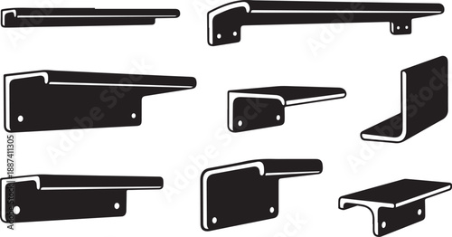 Various Black Metal Bracket Designs and Shapes Collection