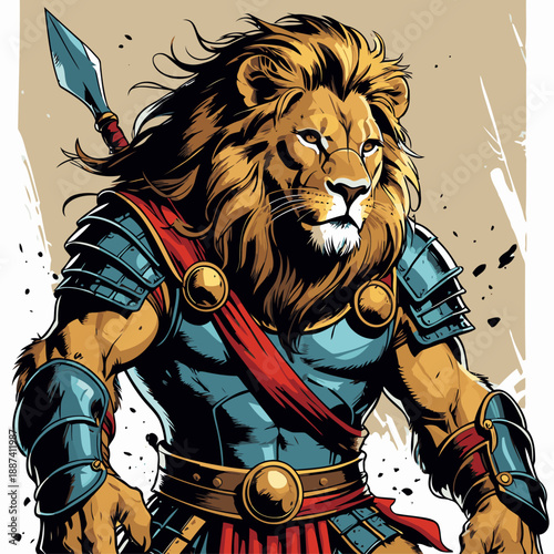 Illustration of a Persian lion