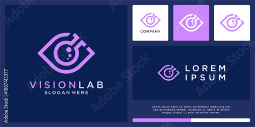 Vision lab logo design with abstract eye.
