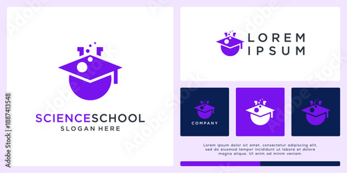 Science school logo design template.