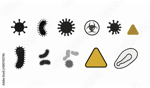 Viral Vector Icon Set Flat Style Collection for Web and App Design