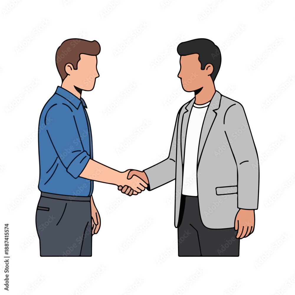 Fototapeta premium Business handshake agreement two men meeting partners