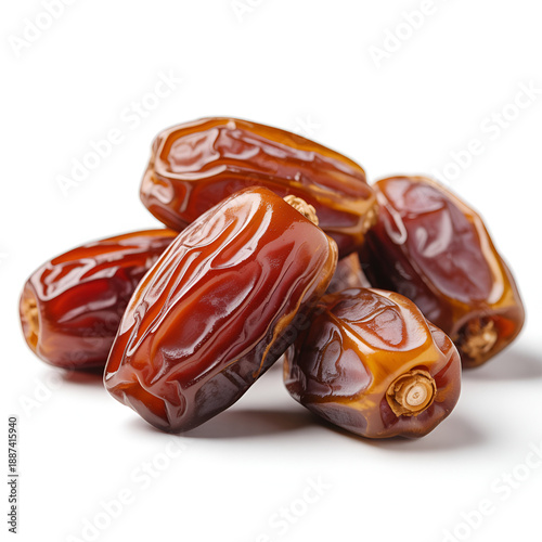 dates fruit pile on white