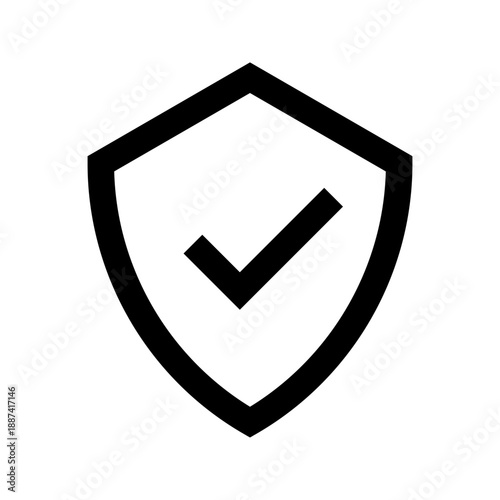 Security shield check mark icon