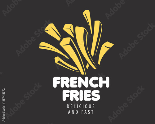 Vector logo of French fries, hand-drawn