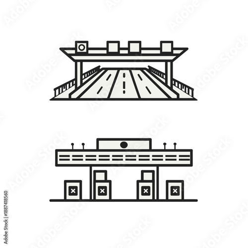 A professional control tower and runway illustration depicting aviation infrastructure with control systems and runway guidance for safe landings