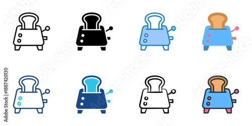 Toaster icons set multiple style collection. Editable stroke 
