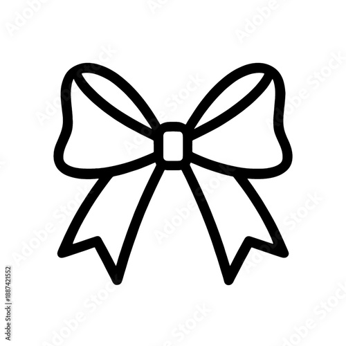 Line icon of a decorative bow ribbon.