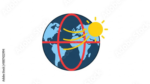 Earth with Sunlight Shining on Americas Isolated on White Background