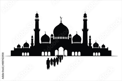 silhouette of a mosque 