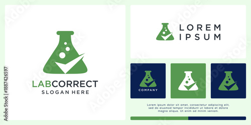 Lab correct logo design with tick.